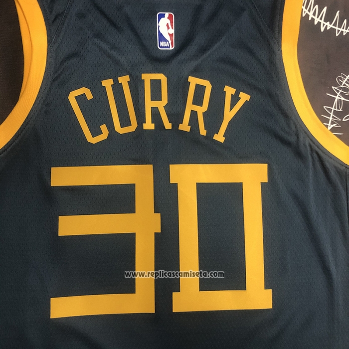 Camiseta Golden State Warriors Stephen Curry #30 Ciudad 2018-19 Azul